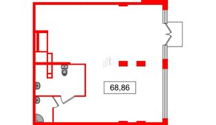 Помещение в ЖК Дворцовый фасад коммерческое, 68.86 м², 1 этаж