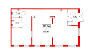 Помещение в ЖК Кудровский парк, 121.6 м², 1 этаж