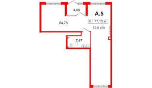 Помещение в ЖК Simple, 77.7 м²
