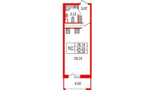 Квартира в ЖК Pulse Premier, студия, 24.33 м², 12 этаж