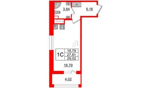 Квартира в ЖК «Прайм Приморский», студия, 27.6 м², 8 этаж