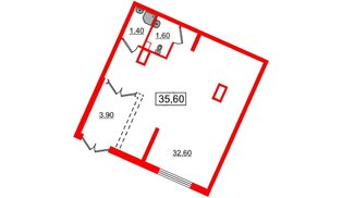 Помещение в ЖК Новое Сертолово, 35.6 м², 1 этаж