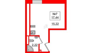 Апартаменты в ЖК «Зум Черная речка», студия, 17.6 м², 2 этаж