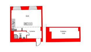 Апартаменты в ЖК Hovard Club, 1 комнатные, 48.6 м², 5 этаж