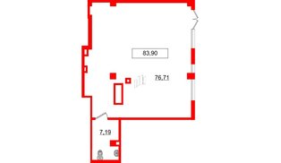 Помещение в ЖК TESORO, 85.4 м², 1 этаж