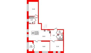 Квартира в ЖК Наука, 3 комнатная, 103.4 м², 2 этаж