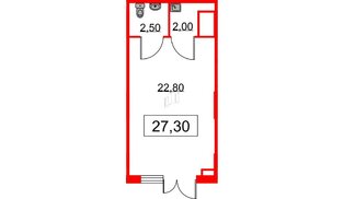 Помещение в ЖК Парадный ансамбль, 27.3 м², 1 этаж