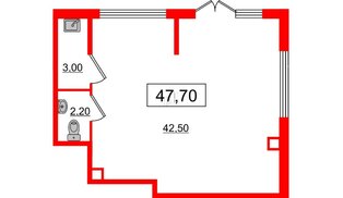 Помещение в ЖК Парадный ансамбль, 47.7 м², 1 этаж