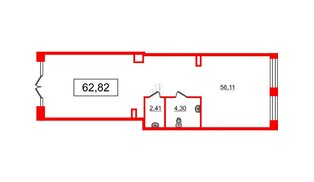 Помещение в ЖК Сенат, 62.82 м², 1 этаж