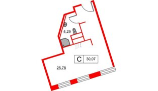 Апартаменты в ЖК Вольта, студия, 30.07 м², 4 этаж