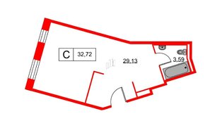 Апартаменты в ЖК Вольта, студия, 32.72 м², 10 этаж