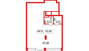 Помещение в ЖК Прайм Приморский, 51.8 м², 1 этаж
