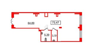 Помещение в ЖК Amber Club, 72.47 м², 1 этаж