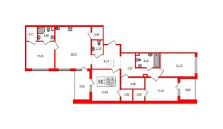 Квартира в ЖК «ЛесАрт», 4 комнатная, 114.61 м², 12 этаж