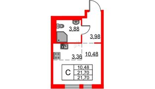 Квартира в ЖК Невская долина, студия, 21.7 м², 7 этаж