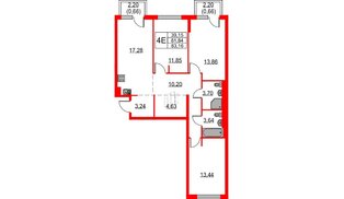 Квартира в ЖК Невская долина, 3 комнатная, 83.16 м², 7 этаж