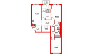 Квартира в ЖК Невская долина, 3 комнатная, 82.5 м², 13 этаж