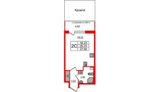 Квартира в ЖК «Титул в Московском», студия, 25.25 м², 3 этаж