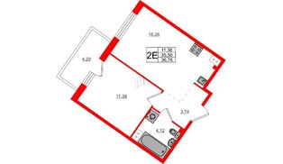 Квартира в ЖК Счастье 2.0, 1 комнатная, 36.85 м², 5 этаж