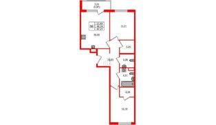 Квартира в ЖК Регенбоген, 2 комнатная, 67.21 м², 4 этаж
