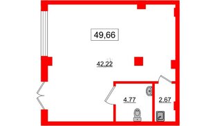 Помещение в ЖК ID Мурино 2, 49.66 м², 1 этаж