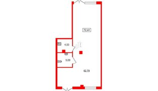Помещение в ЖК ID Мурино 2, 72.41 м², 1 этаж