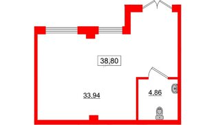 Помещение в ЖК iD Murino II, 38.8 м², 1 этаж