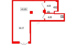 Помещение в ЖК iD Murino II, 40.85 м², 1 этаж