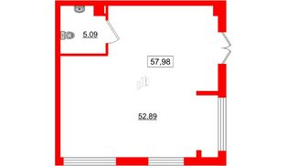 Помещение в ЖК ID Мурино 2, 57.98 м², 1 этаж