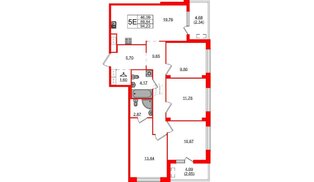 Квартира в ЖК «Новгородская, 8», 4 комнатная, 94.23 м², 7 этаж