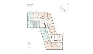 Апартаменты в ЖК 17/33 Петровский Остров, 2 комнатные, 58.12 м², 7 этаж