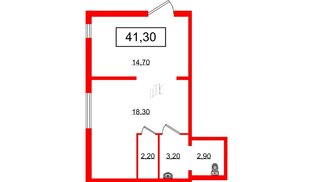 Помещение в ЖК Braun Hause, 41.3 м², 1 этаж