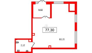 Помещение в ЖК Наука, 77.3 м², 1 этаж