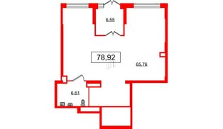 Помещение в ЖК Наука, 78.92 м², 1 этаж