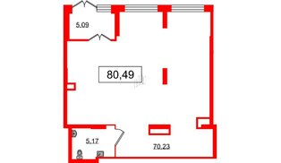 Помещение в ЖК Наука, 80.49 м², 1 этаж