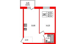 Квартира в ЖК «Эко Гармония», 1 комнатная, 40.24 м², 7 этаж