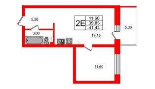 Квартира в ЖК «Эко Гармония», 1 комнатная, 35.22 м², 3 этаж