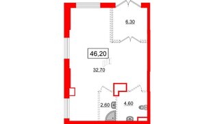 Помещение в ЖК Кудровский парк, 46.1 м²