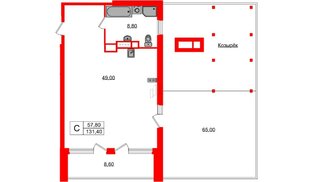 Апартаменты в ЖК Морская Ривьера, студия, 131.4 м², 11 этаж