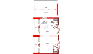 Апартаменты в ЖК Морская Ривьера, 1 комнатные, 148.5 м², 12 этаж