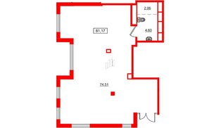 Помещение в ЖК ЦДС Новосаратовка «Город первых», 81.17 м², 1 этаж