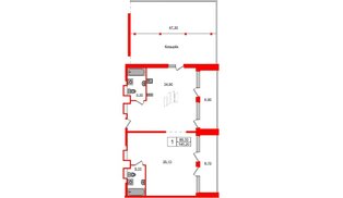Апартаменты в ЖК Морская Ривьера, 1 комнатные, 145.2 м², 12 этаж