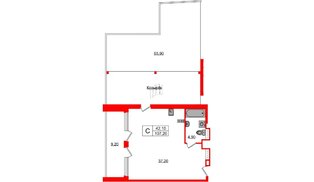 Апартаменты в ЖК Морская Ривьера, студия, 107.2 м², 11 этаж