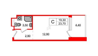 Апартаменты в ЖК Морская Ривьера, студия, 23.7 м², 10 этаж