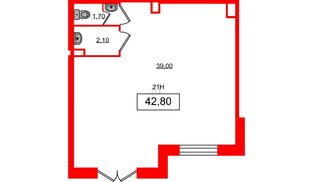 Помещение в ЖК Солнечный город. Резиденции, 42.8 м², 1 этаж