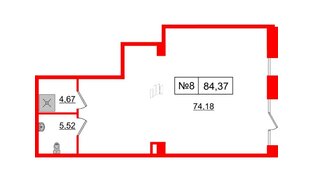 Помещение в ЖК Империал Клаб, 84.37 м², 1 этаж