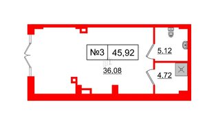 Помещение в ЖК Imperial Club, 45.92 м², 1 этаж