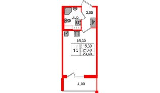 Квартира в ЖК «Бионика Заповедная», студия, 21.4 м², 5 этаж