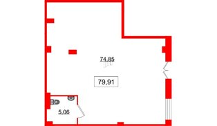 Помещение в ЖК ID Политех, 79.91 м², 1 этаж