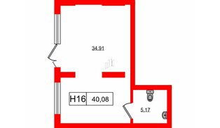 Помещение в ЖК iD Murino III, 40.08 м², 1 этаж